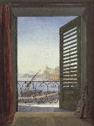 Carl Gustav Carus Balcony overlooking the Bay of Naples oil painting artist